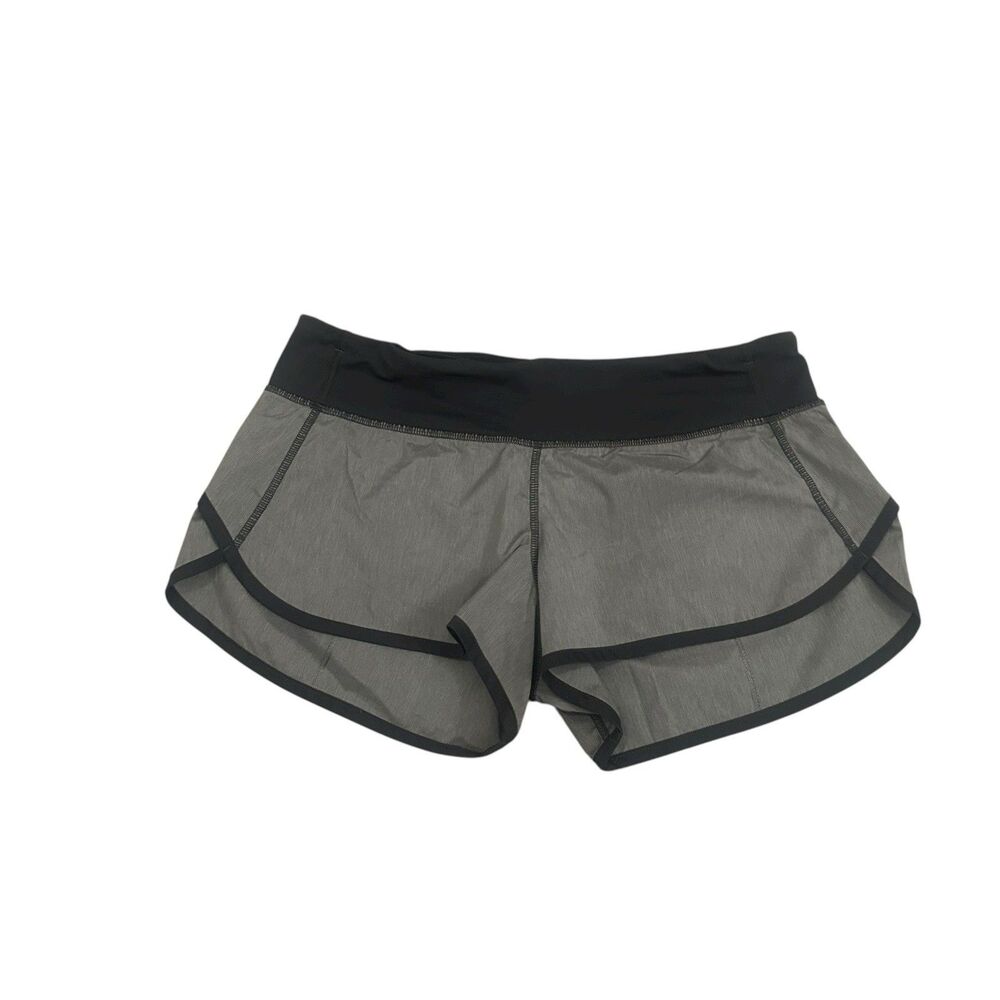 Lululemon Womens Speed Up  Shortd 2.5” Lined Shorts Size 6 Gray/Black
